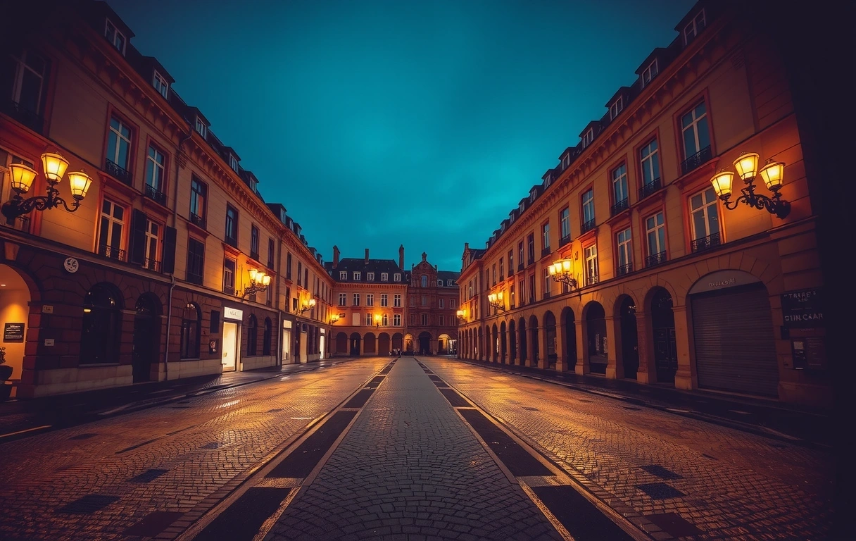 Place des Vosges at dusk